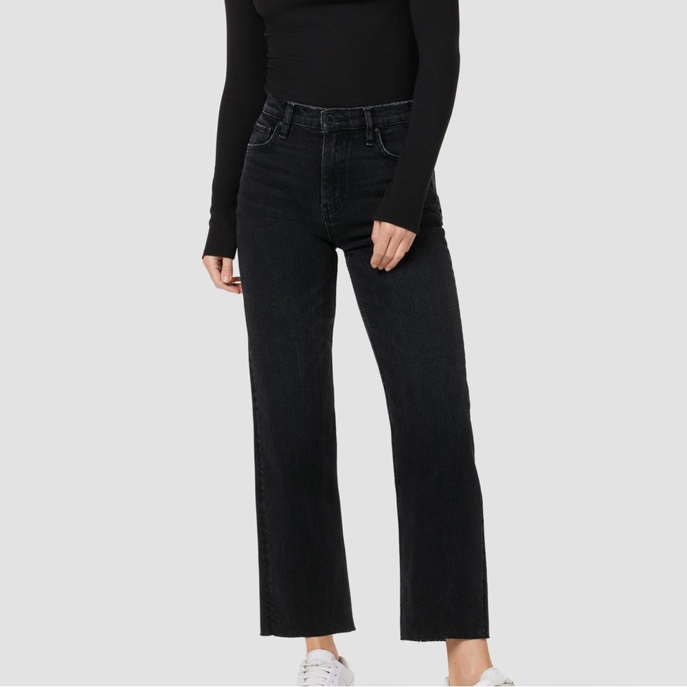 HUDSON Jeans “Remi” Crop Wide-Leg Denim – Washed Black (Size 28)